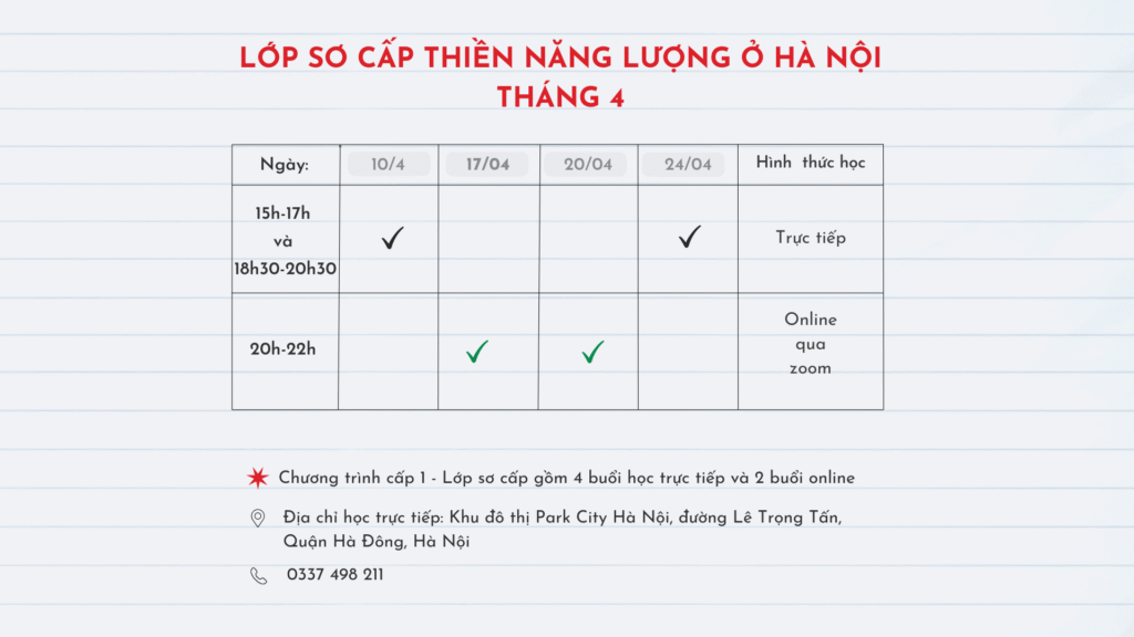 Lịch lớp khai giảng tnl demo